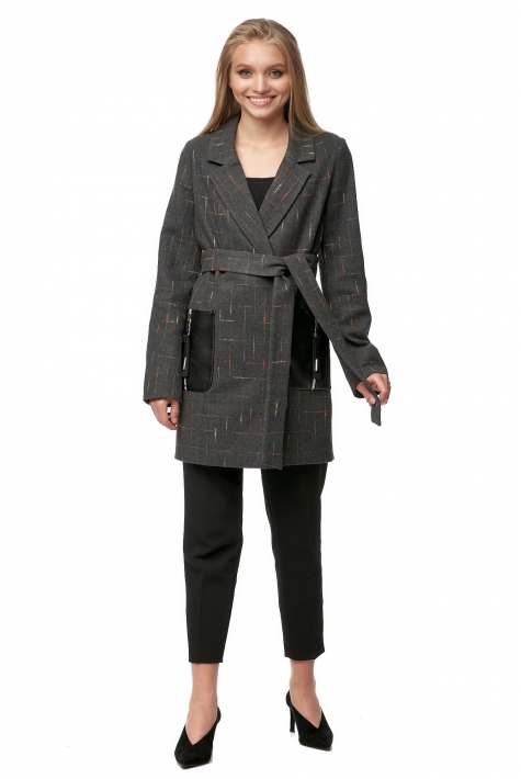 Женское пальто из текстиля с воротником 8012206