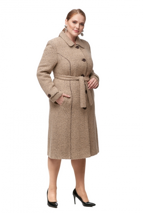 Женское пальто из текстиля с воротником 8012231