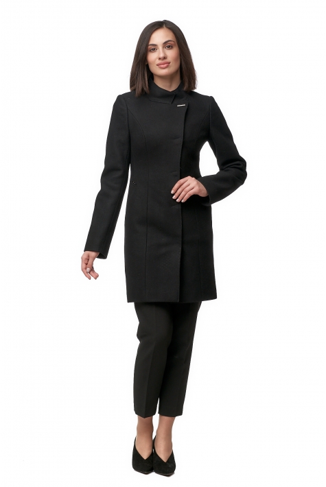 Женское пальто из текстиля с воротником 8012459