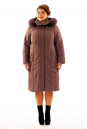 Женское пальто из текстиля с капюшоном, отделка песец 8015940-2