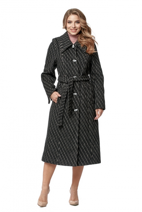 Женское пальто из текстиля с воротником 8016076
