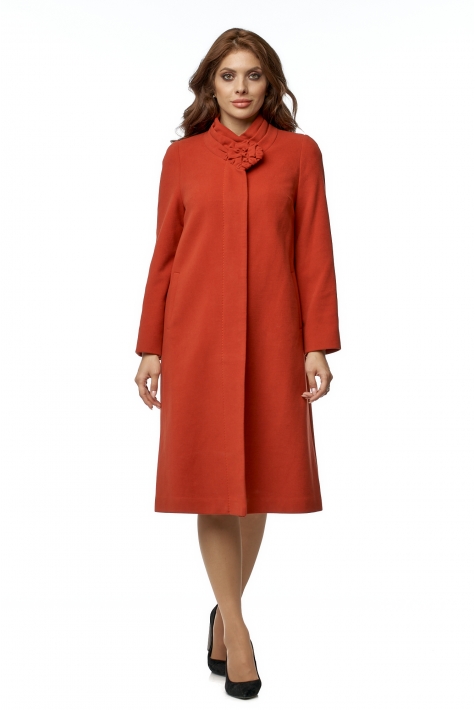 Женское пальто из текстиля с воротником 8016354