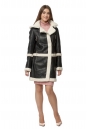Женское кожаное пальто из эко-кожи с капюшоном, отделка искусственный мех 8019702