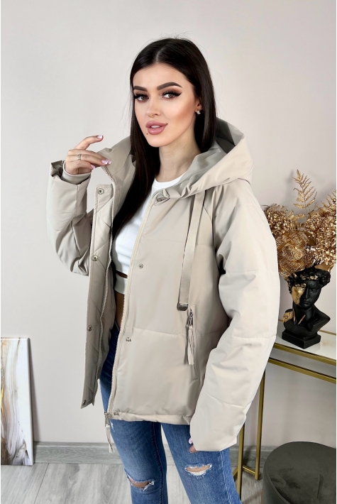 Куртка женская из текстиля с капюшоном 8024028